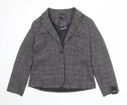NEXT Womens Grey Polyester Jacket Suit Jacket Size 14
