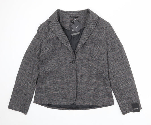 NEXT Womens Grey Polyester Jacket Suit Jacket Size 14