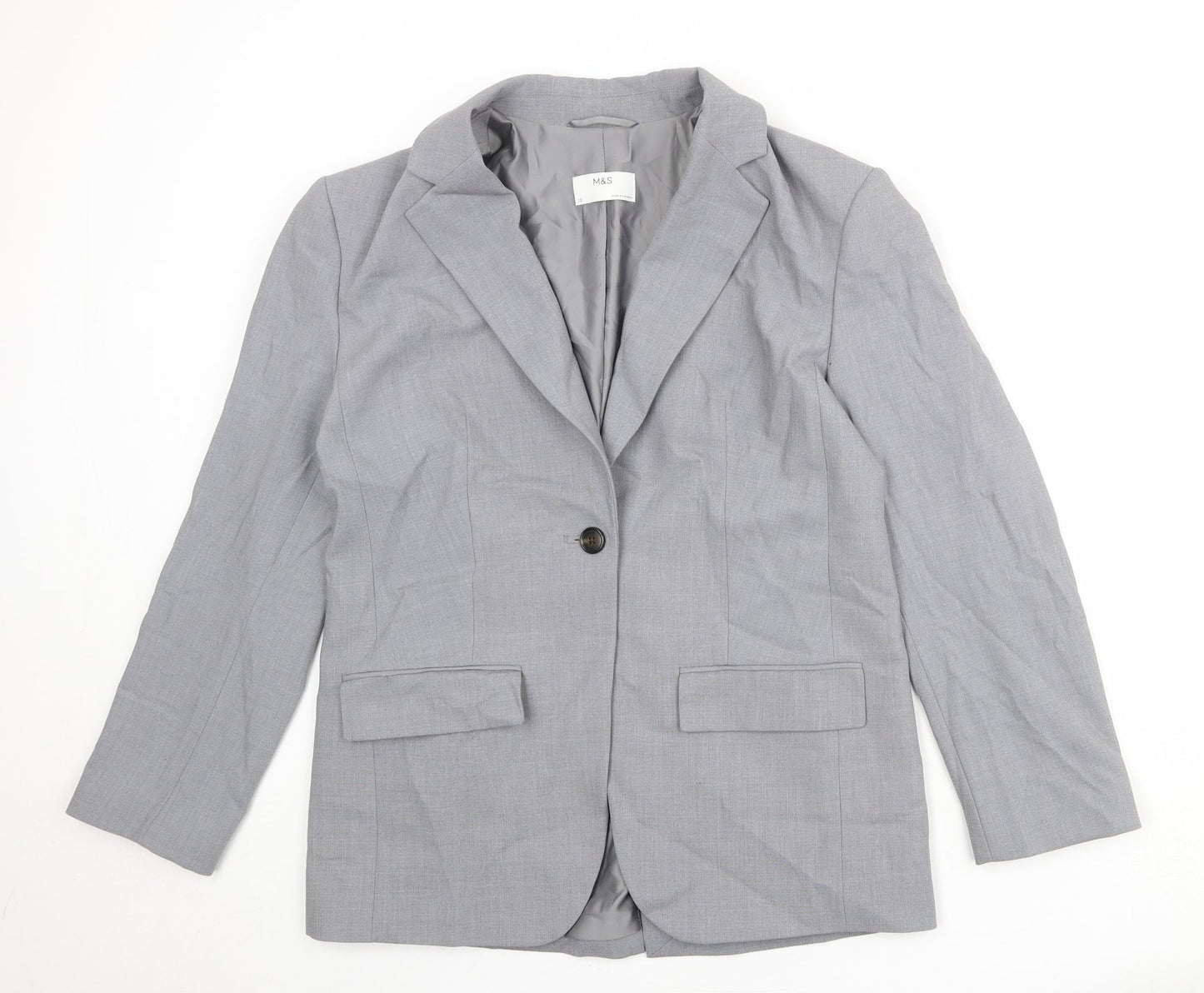Womens UK Size 12 Marks and Spencer Regular Grey Suit Jacket