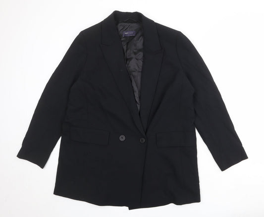 Marks and Spencer Womens Black Polyester Jacket Suit Jacket Size 16