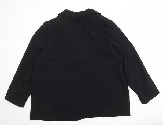 Marks and Spencer Womens Black Polyester Jacket Blazer Size 20 - Open Style