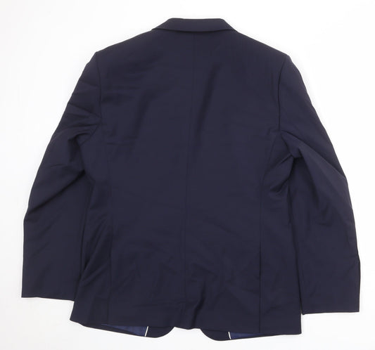 Autograph Mens Blue Polyester Jacket Suit Jacket Size 42 Regular