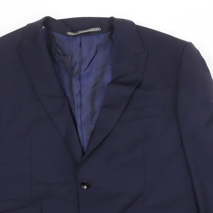 Autograph Mens Blue Polyester Jacket Suit Jacket Size 42 Regular