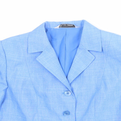 BHS Womens Blue Polyester Jacket Suit Top Size 16