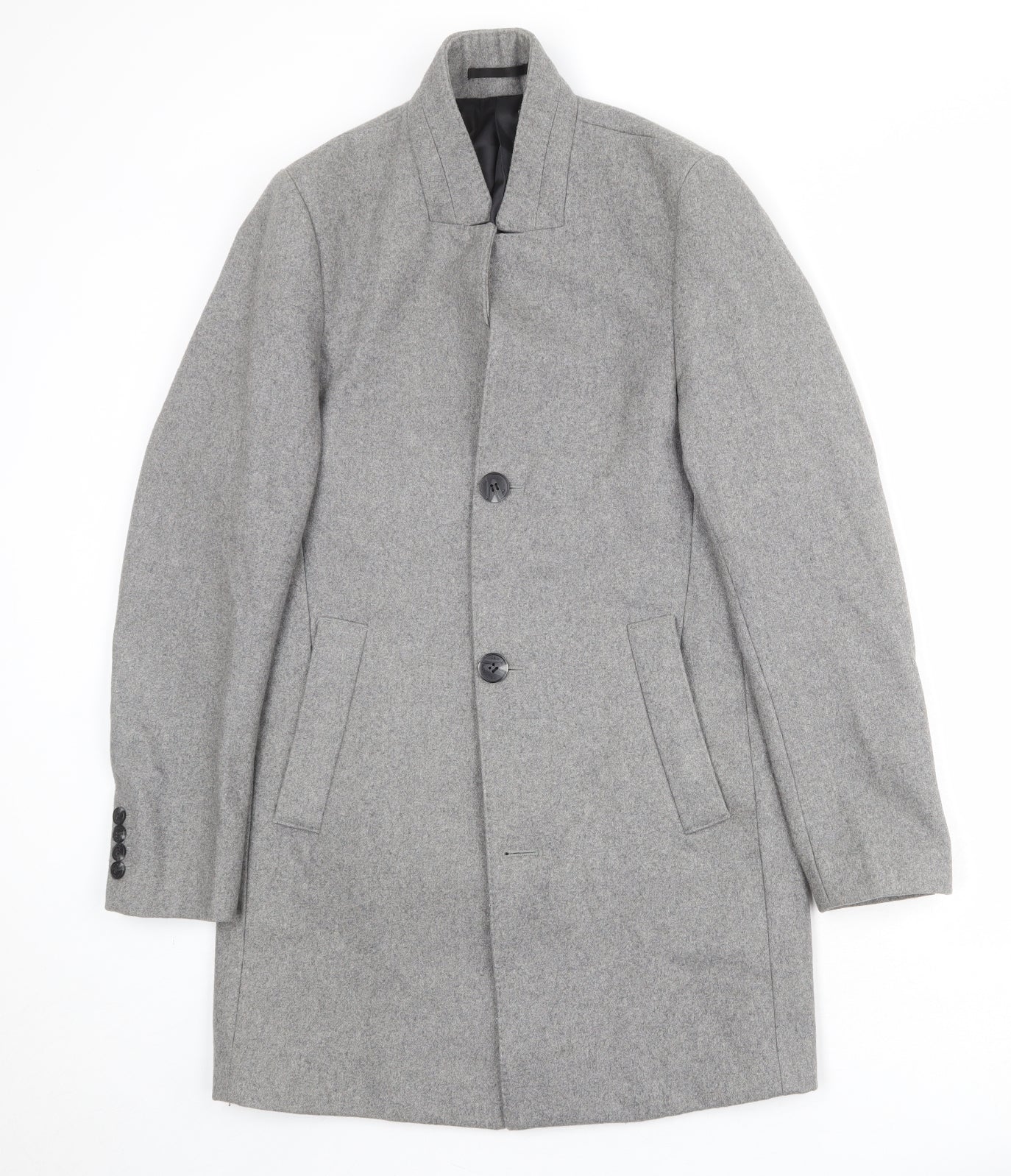 Mens UK Size 34 H&M Grey Overcoat