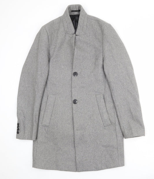 Mens UK Size 34 H&M Grey Overcoat