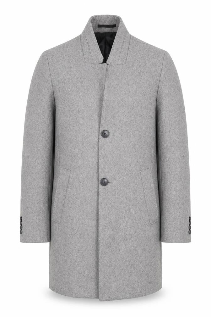 H&M Womens Grey Overcoat Coat Size 34 Button