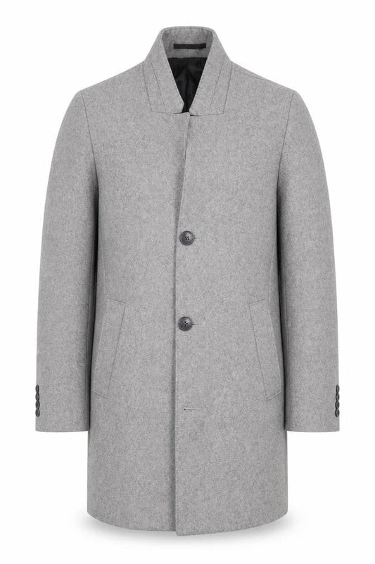 H&M Womens Grey Overcoat Coat Size 34 Button
