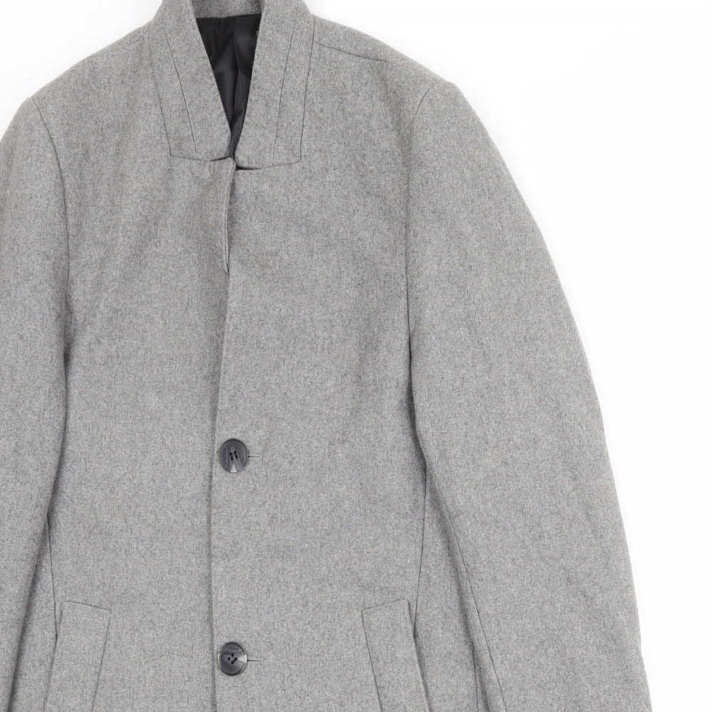Mens UK Size 34 H&M Grey Overcoat