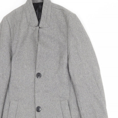 Mens UK Size 34 H&M Grey Overcoat