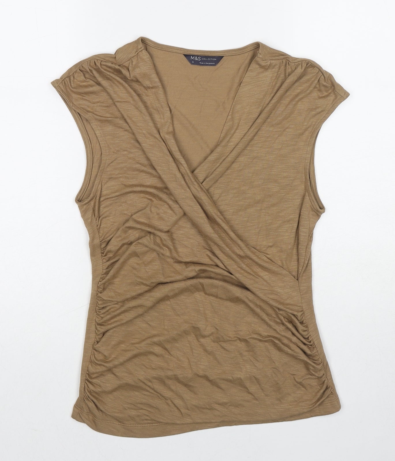 Womens UK Size 10 Marks and Spencer Brown Basic Blouse