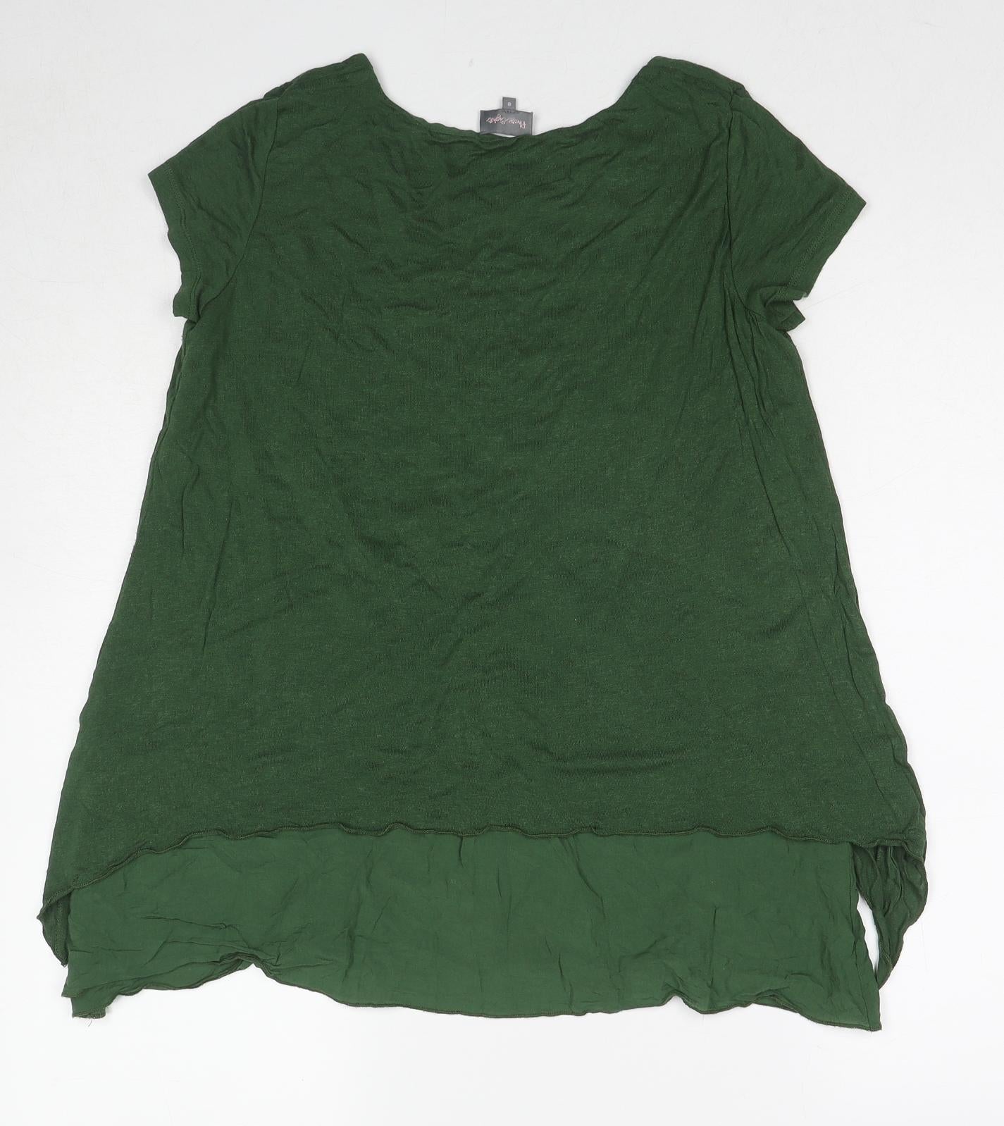 Womens UK Size 8 Phase Eight Green Basic T-Shirt