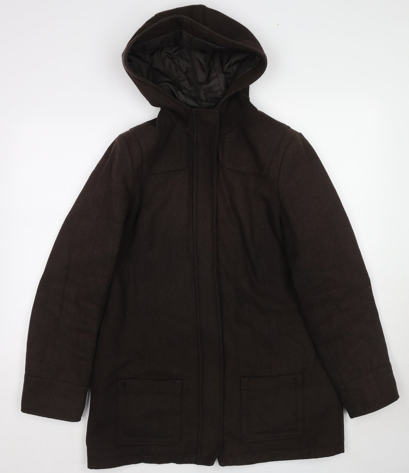 Womens UK Size 12 La Redoute Brown Overcoat