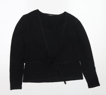 Womens UK Size L Linea Black Basic Blouse