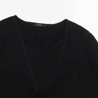 Womens UK Size L Linea Black Basic Blouse