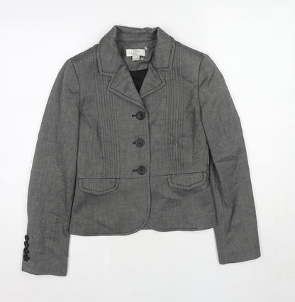 Ann Taylor Womens Grey Polyester Jacket Blazer Size XS