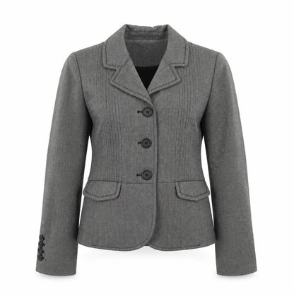Ann Taylor Womens Grey Polyester Jacket Blazer Size XS