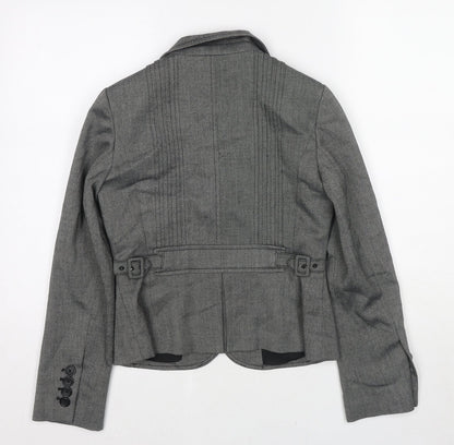 Ann Taylor Womens Grey Polyester Jacket Blazer Size XS