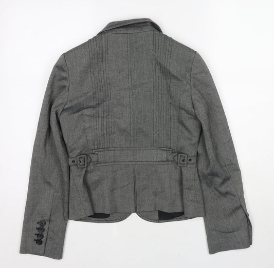 Ann Taylor Womens Grey Polyester Jacket Blazer Size XS