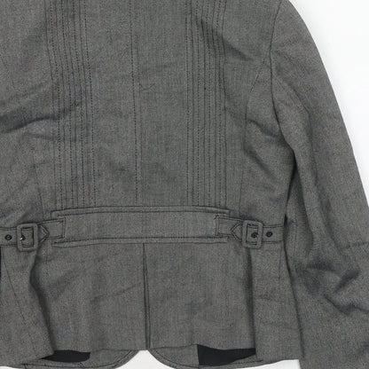 Ann Taylor Womens Grey Polyester Jacket Blazer Size XS