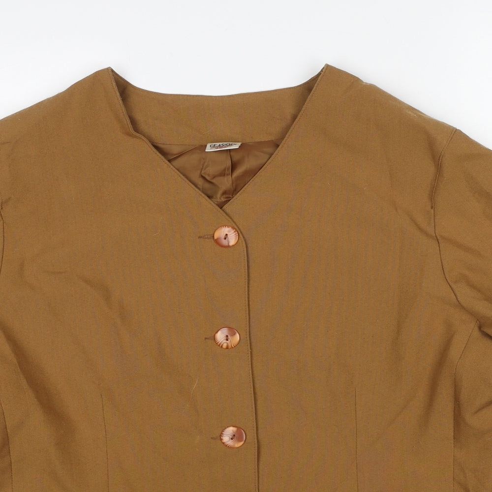 Classics Plus Womens Beige Jacket Blazer Size 18 Button