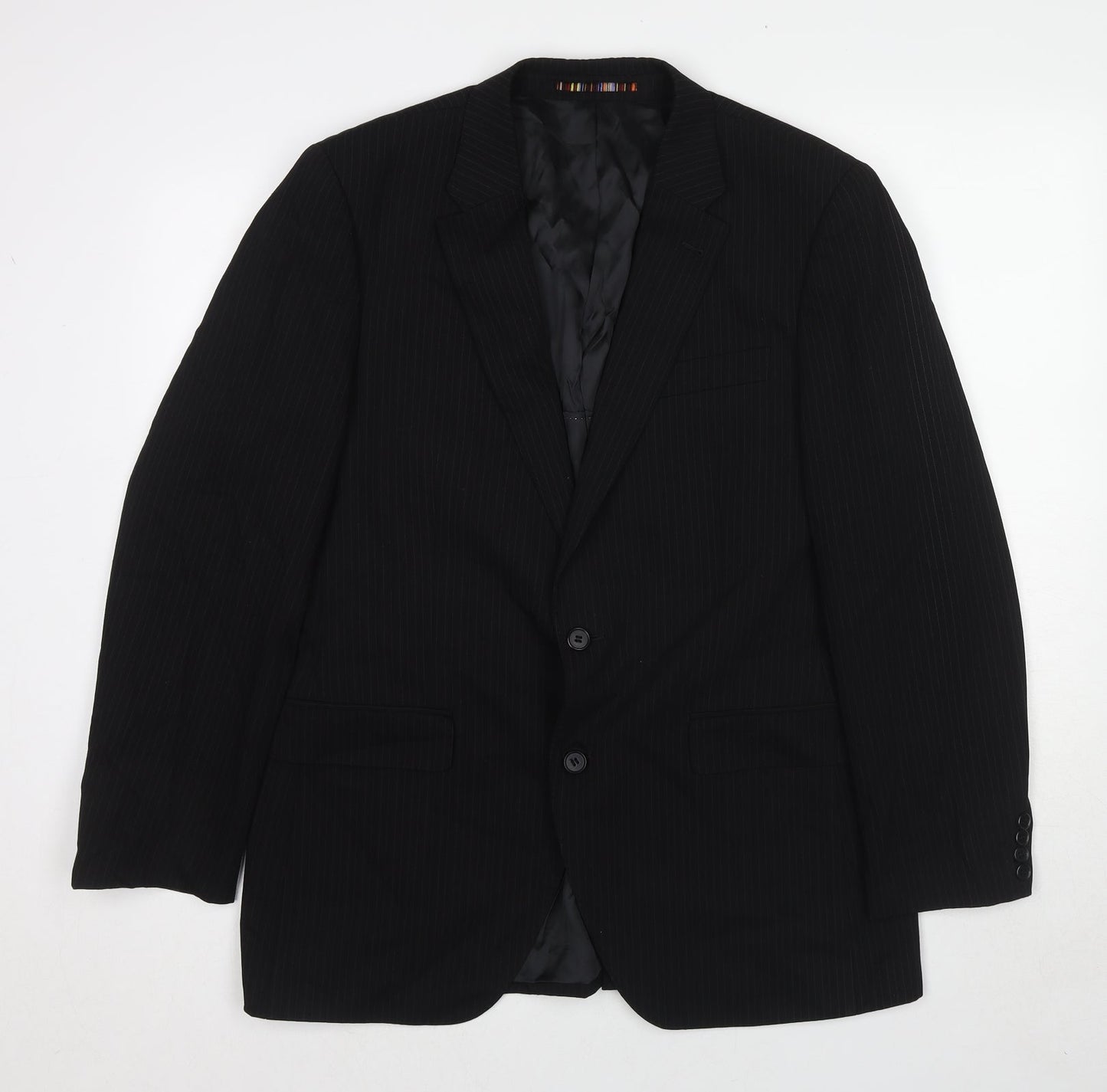 Mens UK Size 42 River Island Regular Black Suit Jacket