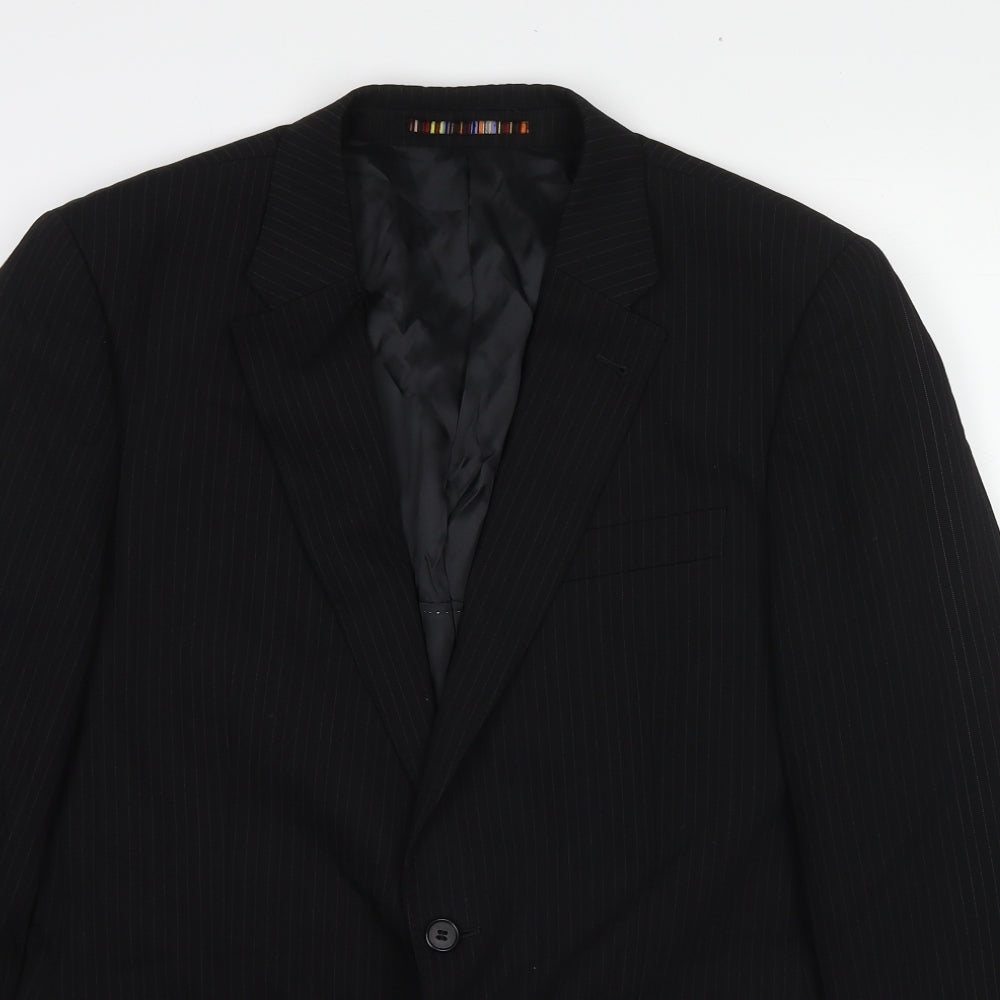 Mens UK Size 42 River Island Regular Black Suit Jacket