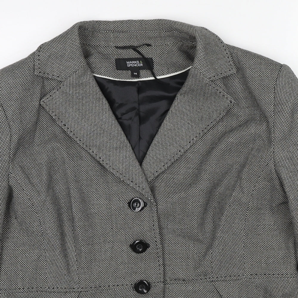 Womens UK Size 14 Marks and Spencer Regular Grey Suit Jacket