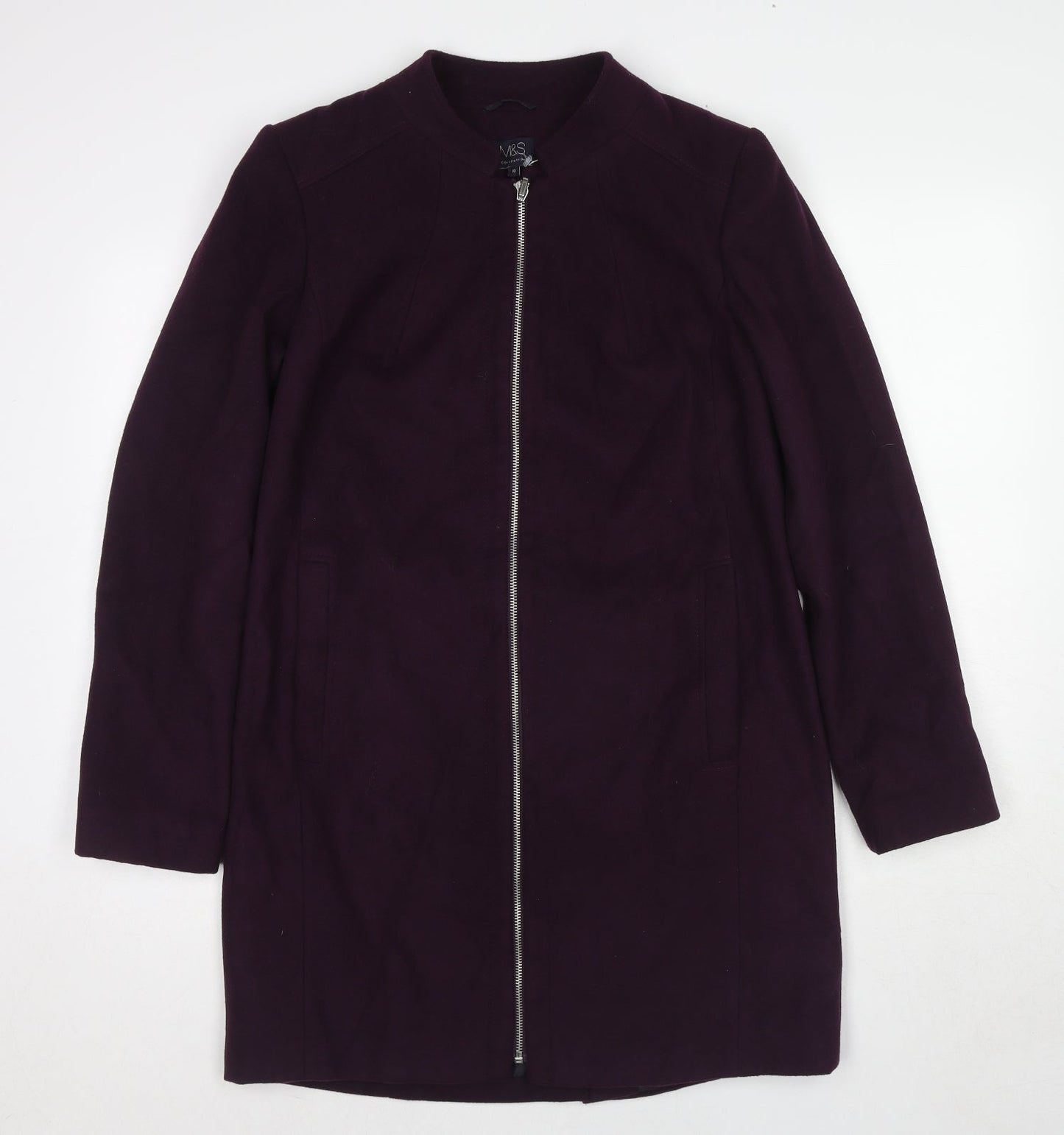 Womens UK Size 10 Marks and Spencer Purple Overcoat