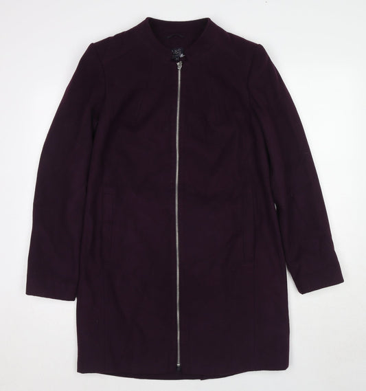 Womens UK Size 10 Marks and Spencer Purple Overcoat