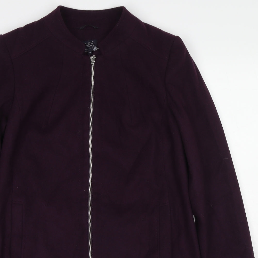 Womens UK Size 10 Marks and Spencer Purple Overcoat