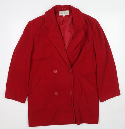 West Lake Womens Red Overcoat Coat Size 10 Button