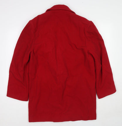 West Lake Womens Red Overcoat Coat Size 10 Button