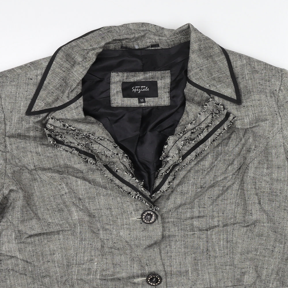 Per Una Womens Grey Viscose Jacket Suit Jacket Size 16