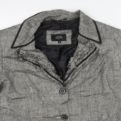 Per Una Womens Grey Viscose Jacket Suit Jacket Size 16