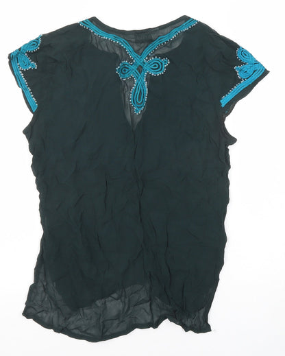 Womens UK Size 8 Topshop Green Basic Blouse