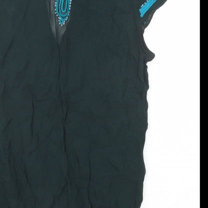 Womens UK Size 8 Topshop Green Basic Blouse