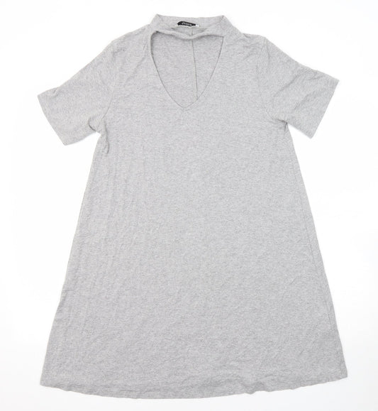 Womens UK Size M Pull&Bear Grey Basic Blouse