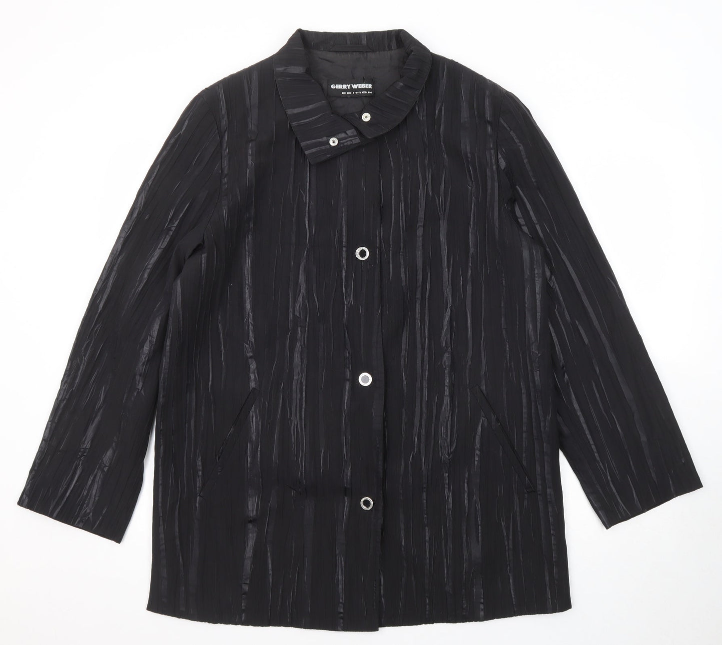 Gerry Weber Womens Black Geometric Jacket Size 12 Button