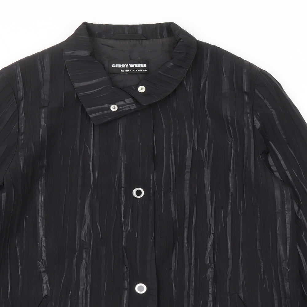 Gerry Weber Womens Black Geometric Jacket Size 12 Button