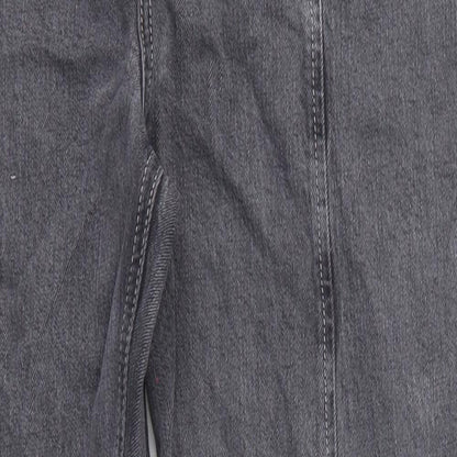Topshop Womens Grey Cotton Straight Jeans Size 34 in L32 in Regular Zip