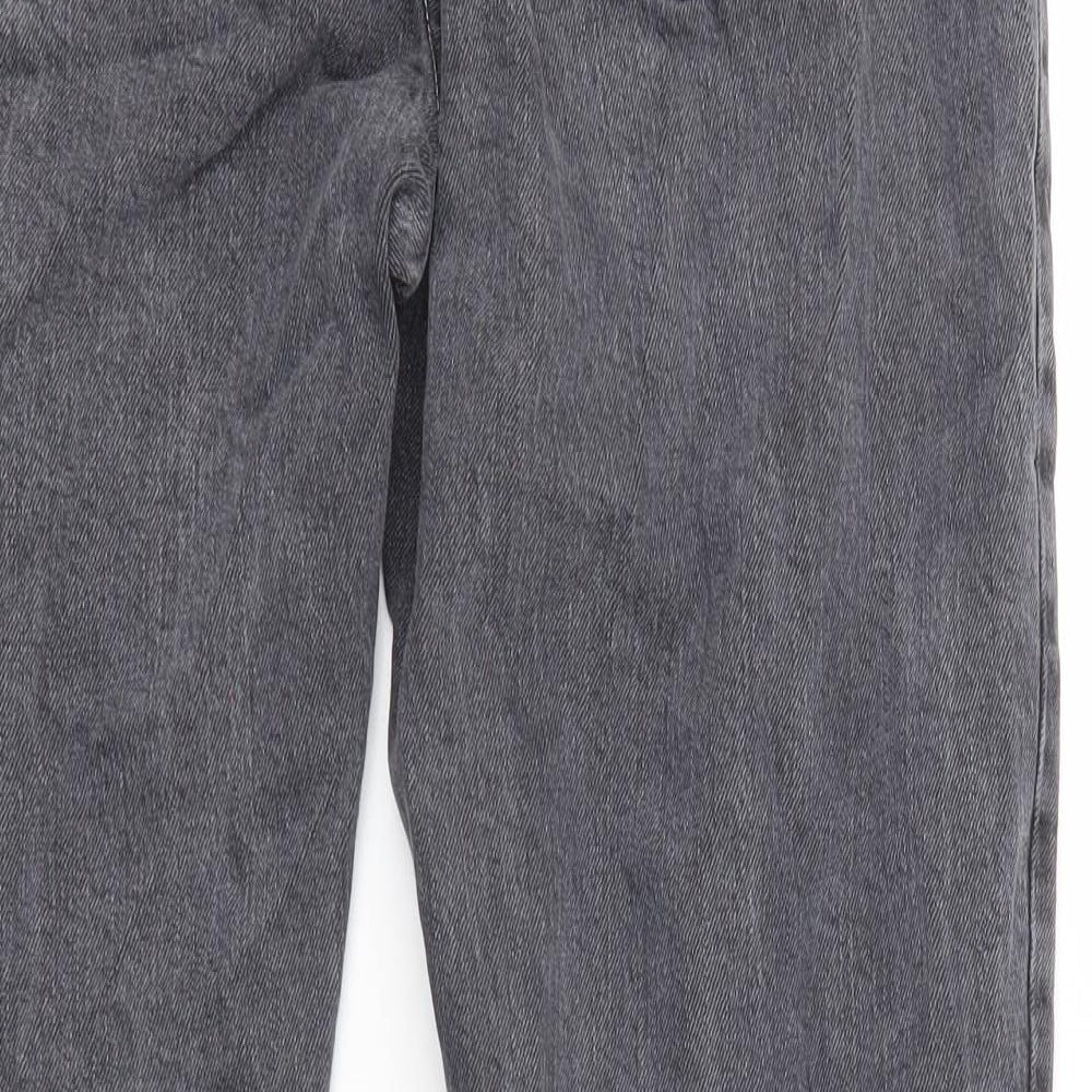 Topshop Womens Grey Cotton Straight Jeans Size 34 in L32 in Regular Zip