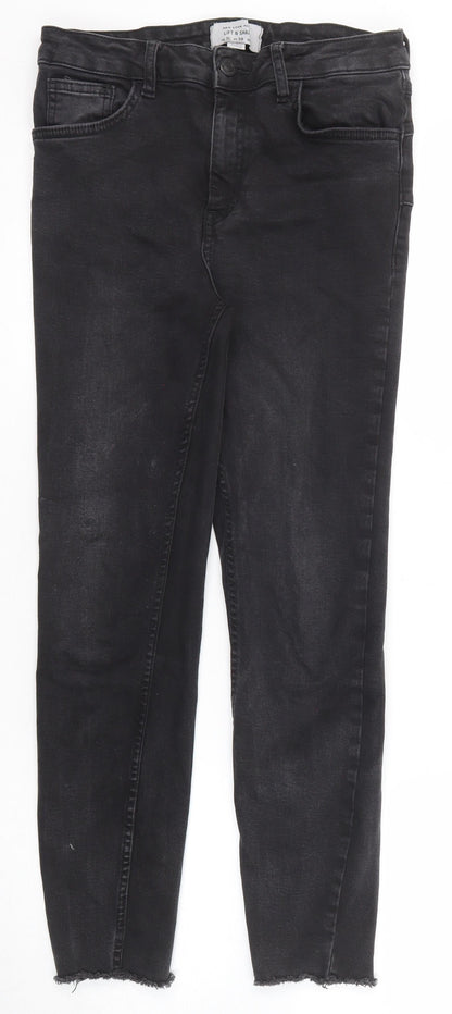 New Look Womens Black Cotton Skinny Jeans Size 10 Regular Zip - Lift & Shape