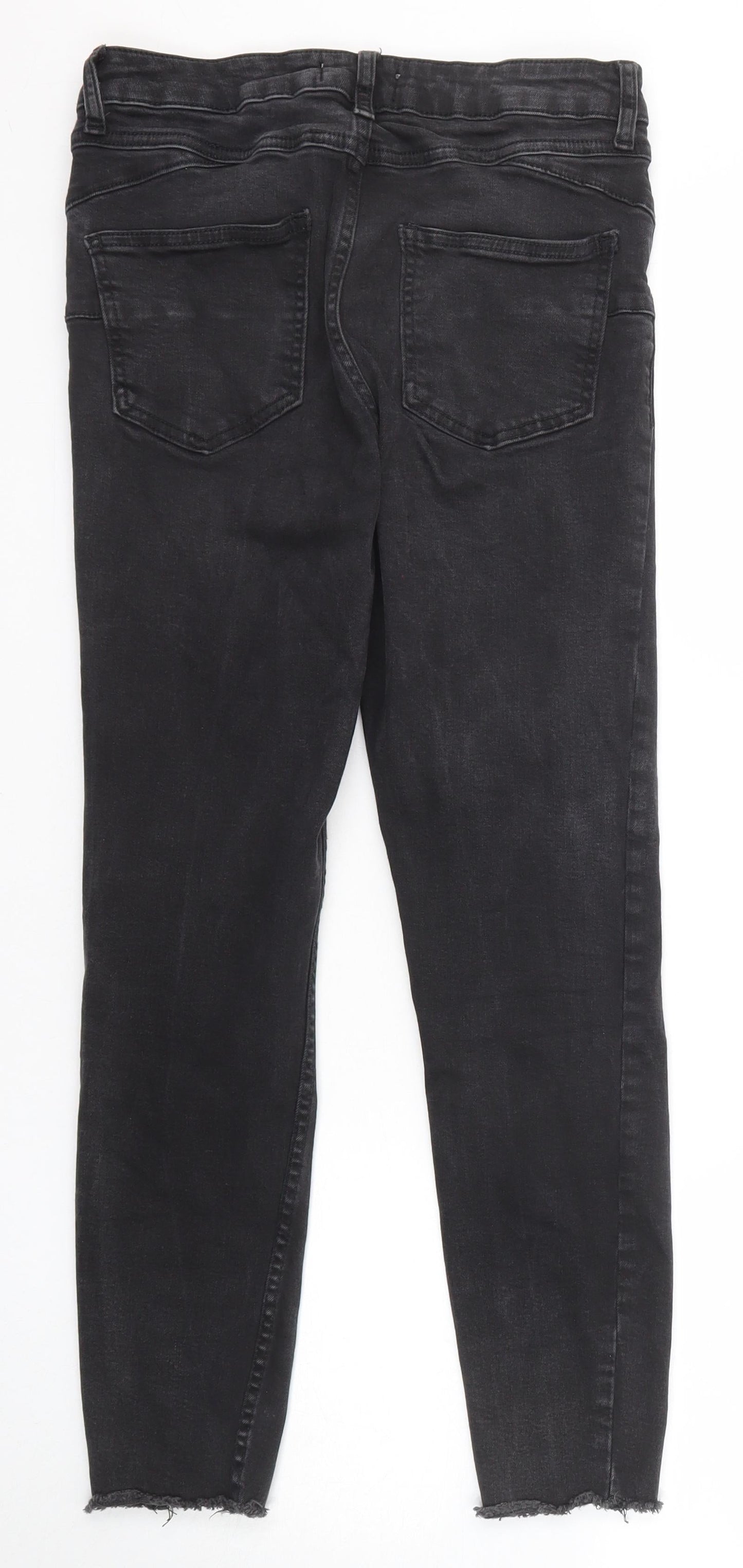 New Look Womens Black Cotton Skinny Jeans Size 10 Regular Zip - Lift & Shape