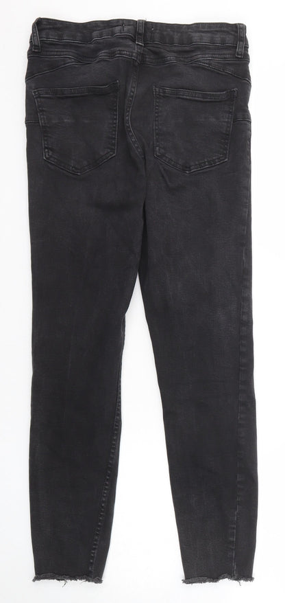 New Look Womens Black Cotton Skinny Jeans Size 10 Regular Zip - Lift & Shape