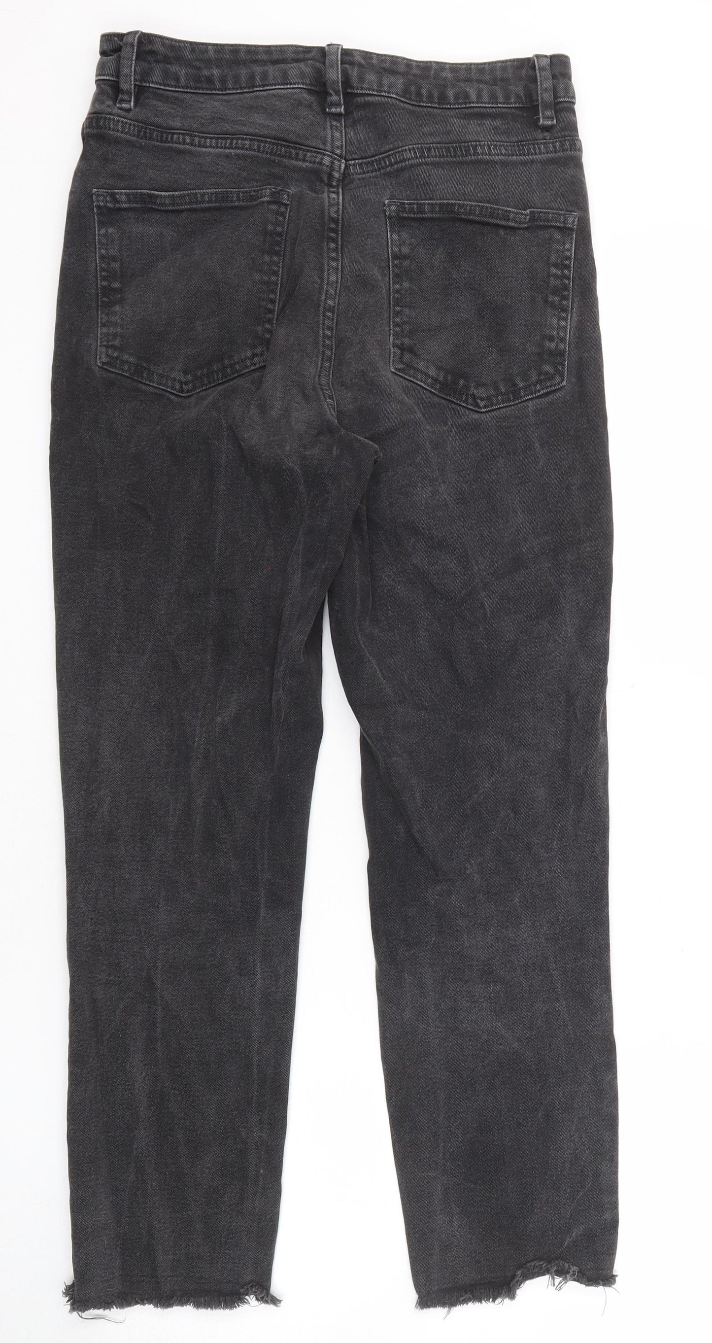 ASOS Womens Black Cotton Straight Jeans Size 28 in L34 in Regular Zip