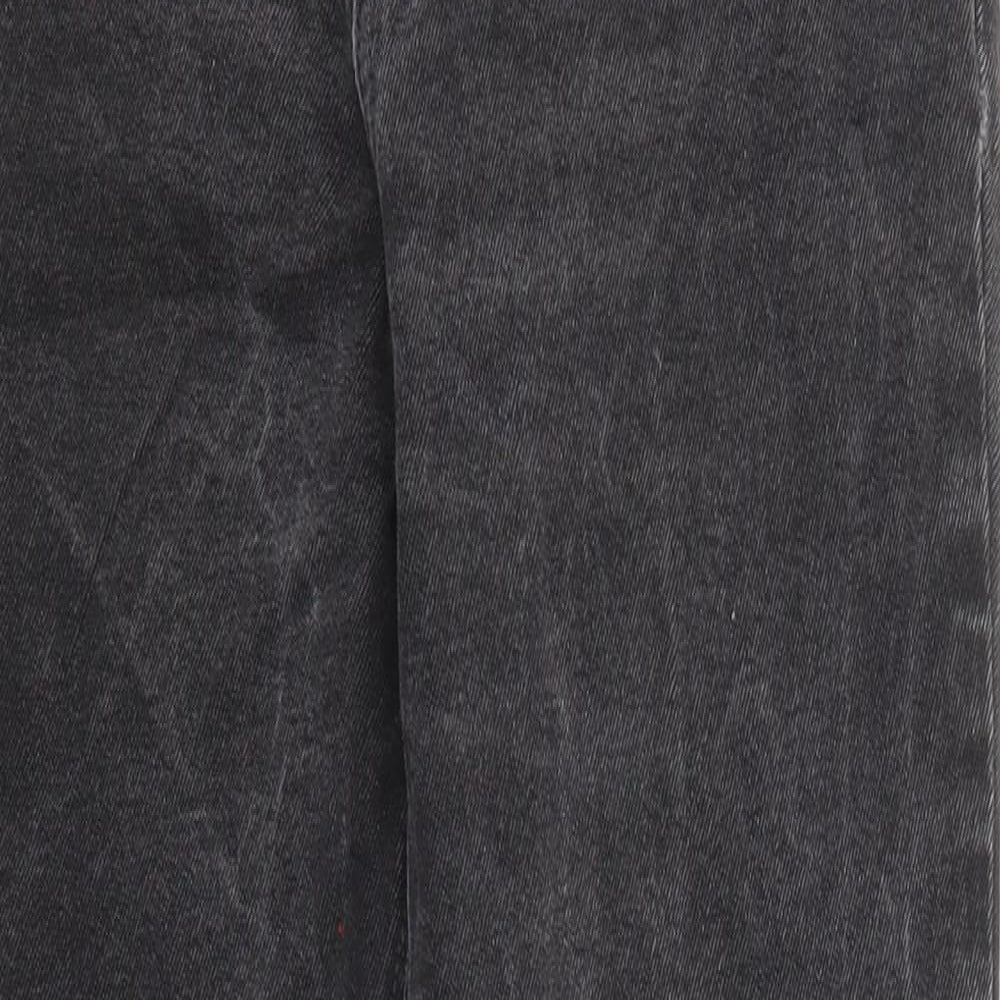 ASOS Womens Black Cotton Straight Jeans Size 28 in L34 in Regular Zip