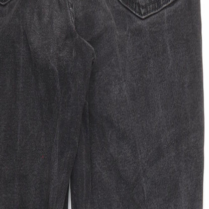 ASOS Womens Black Cotton Straight Jeans Size 28 in L34 in Regular Zip