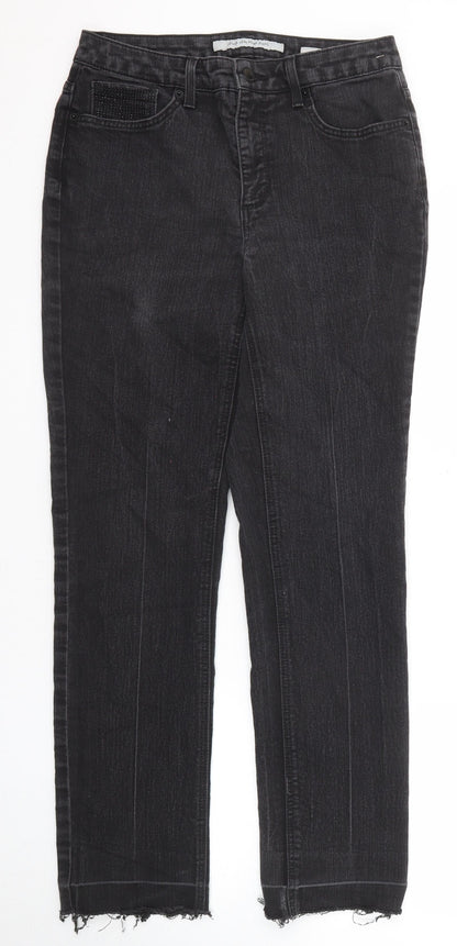 Womens UK Size 10 Jones New York Regular Fit Straight Black Jeans