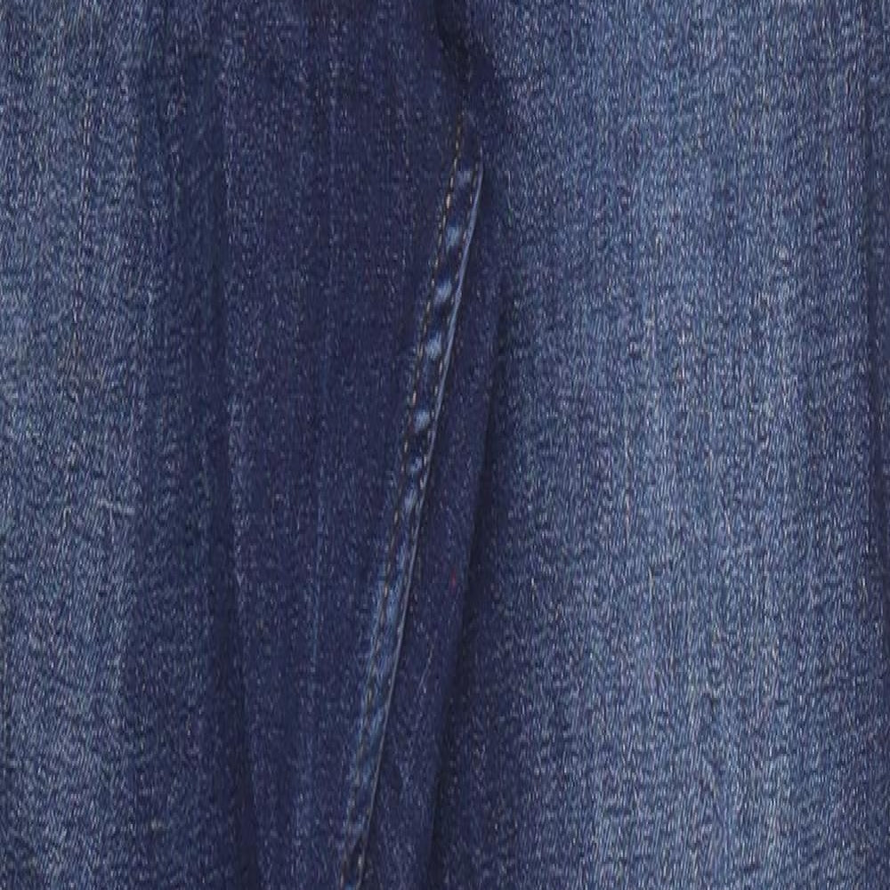 Boohoo Womens Blue Cotton Skinny Jeans Size 12 Regular Zip